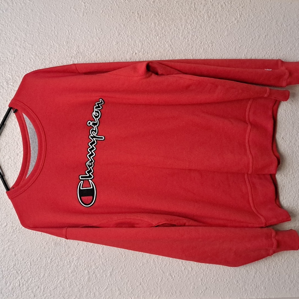 CHAMPION Red Crewneck Sweater Size Mens Large